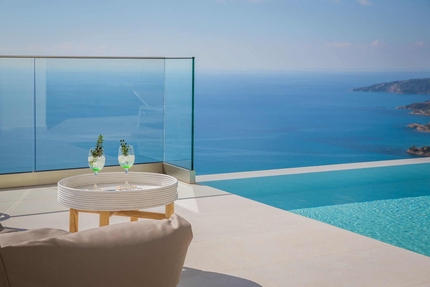 Villa pool terrace above the sea in Kefalonia